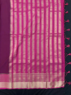 "Elegant semi crepe silk saree with a smooth, lustrous drape, perfect for daily wear and casual or professional settings."