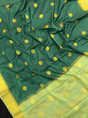 "Elegant Semi Crepe Silk saree with a smooth, lustrous finish, perfect for daily wear, offering a blend of style and comfort."