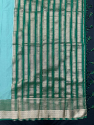 "Elegant semi crepe silk saree with a smooth, lustrous drape, perfect for daily wear and casual or professional settings."