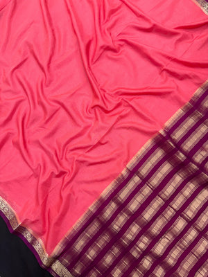 Woman draped in a Semi Crepe Silk Saree with soft texture and subtle shine, perfect for elegant office wear and festive occasions.