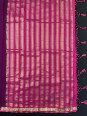 Woman draped in a Semi Crepe Silk Saree with soft texture and subtle shine, perfect for elegant office wear and festive occasions.