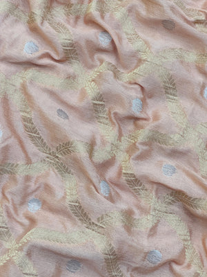 Semi Khaddi georgette saree with soft texture and light zari weaving – perfect for festive and ethnic occasions