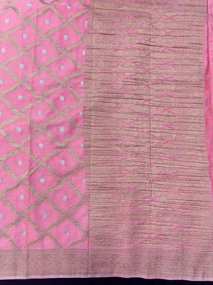 Semi Khaddi georgette saree with soft texture and light zari weaving – perfect for festive and ethnic occasions