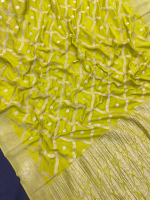 Semi Khaddi georgette saree with soft texture and light zari weaving – perfect for festive and ethnic occasions