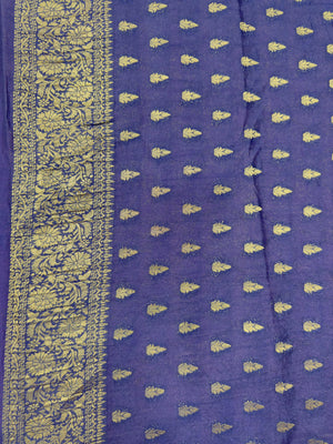 Semi Khaddi georgette saree with soft texture and light zari weaving – perfect for festive and ethnic occasions