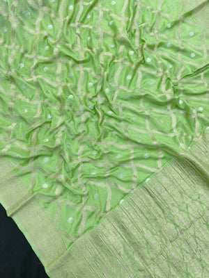 Semi Khaddi georgette saree with soft texture and light zari weaving – perfect for festive and ethnic occasions