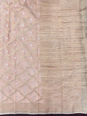 Semi Khaddi georgette saree with soft texture and light zari weaving – perfect for festive and ethnic occasions