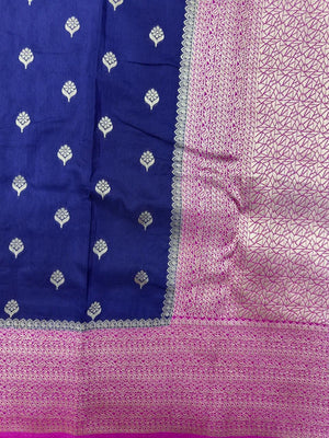 A beautifully draped Semi Banarasi Georgette Saree featuring intricate patterns and delicate weaving. The saree’s lightweight and breathable fabric ensures comfort, making it an ideal choice for daily wear. Perfectly blending traditional design with modern elegance, this saree is suitable for casual and formal occasions.