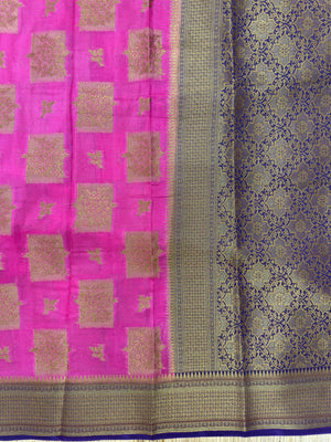 A beautifully draped Semi Banarasi Georgette Saree featuring intricate patterns and delicate weaving. The saree’s lightweight and breathable fabric ensures comfort, making it an ideal choice for daily wear. Perfectly blending traditional design with modern elegance, this saree is suitable for casual and formal occasions.