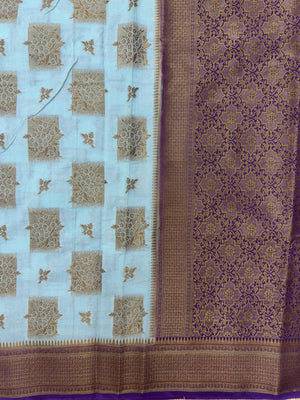 A beautifully draped Semi Banarasi Georgette Saree featuring intricate patterns and delicate weaving. The saree’s lightweight and breathable fabric ensures comfort, making it an ideal choice for daily wear. Perfectly blending traditional design with modern elegance, this saree is suitable for casual and formal occasions.