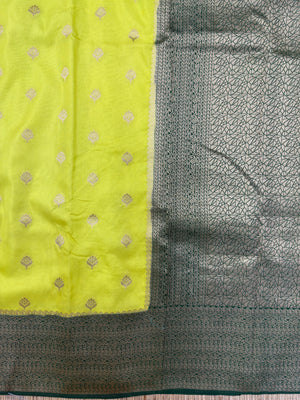 A beautifully draped Semi Banarasi Georgette Saree featuring intricate patterns and delicate weaving. The saree’s lightweight and breathable fabric ensures comfort, making it an ideal choice for daily wear. Perfectly blending traditional design with modern elegance, this saree is suitable for casual and formal occasions.