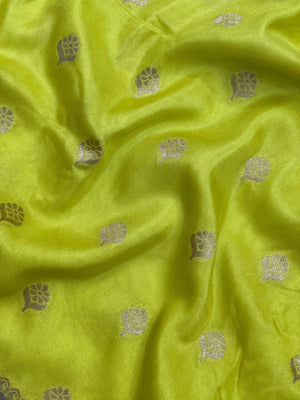 A beautifully draped Semi Banarasi Georgette Saree featuring intricate patterns and delicate weaving. The saree’s lightweight and breathable fabric ensures comfort, making it an ideal choice for daily wear. Perfectly blending traditional design with modern elegance, this saree is suitable for casual and formal occasions.