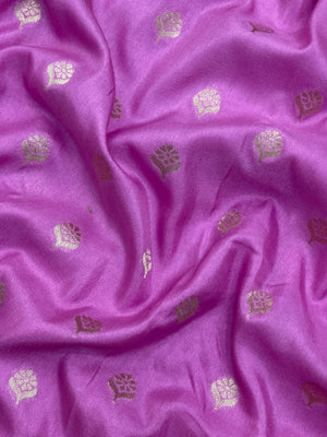 A beautifully draped Semi Banarasi Georgette Saree featuring intricate patterns and delicate weaving. The saree’s lightweight and breathable fabric ensures comfort, making it an ideal choice for daily wear. Perfectly blending traditional design with modern elegance, this saree is suitable for casual and formal occasions.
