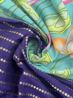 "Elegant Semi Mysore Crepe Silk Saree with Smooth Drape, Perfect for Daily Wear, Featuring a Lightweight and Comfortable Design for Work and Casual Occasions."