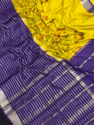 "Elegant Semi Mysore Crepe Silk Saree with Smooth Drape, Perfect for Daily Wear, Featuring a Lightweight and Comfortable Design for Work and Casual Occasions."