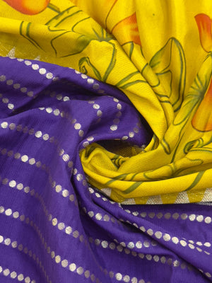 "Elegant Semi Mysore Crepe Silk Saree with Smooth Drape, Perfect for Daily Wear, Featuring a Lightweight and Comfortable Design for Work and Casual Occasions."