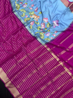 "Elegant Semi Mysore Crepe Silk Saree with Smooth Drape, Perfect for Daily Wear, Featuring a Lightweight and Comfortable Design for Work and Casual Occasions."