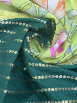 "Elegant Semi Mysore Crepe Silk Saree with Smooth Drape, Perfect for Daily Wear, Featuring a Lightweight and Comfortable Design for Work and Casual Occasions."