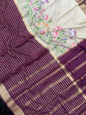 "Elegant Semi Mysore Crepe Silk Saree with Smooth Drape, Perfect for Daily Wear, Featuring a Lightweight and Comfortable Design for Work and Casual Occasions."