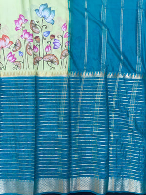 "Elegant Semi Mysore Crepe Silk Saree with Smooth Drape, Perfect for Daily Wear, Featuring a Lightweight and Comfortable Design for Work and Casual Occasions."