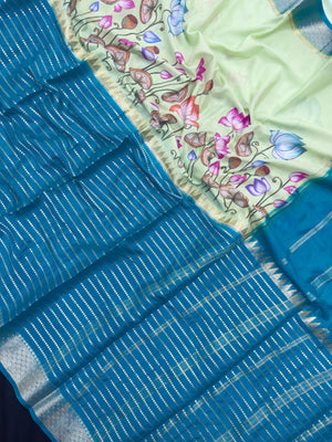 "Elegant Semi Mysore Crepe Silk Saree with Smooth Drape, Perfect for Daily Wear, Featuring a Lightweight and Comfortable Design for Work and Casual Occasions."