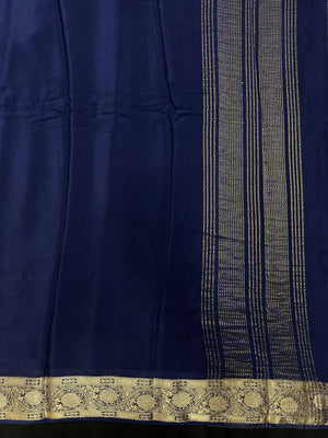 Semi Mysore silk saree with glossy texture and zari border – ideal for traditional and festive wear