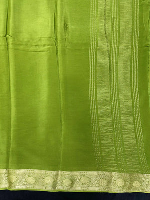 Semi Mysore silk saree with glossy texture and zari border – ideal for traditional and festive wear
