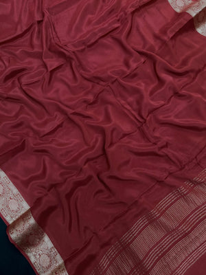 Semi Mysore silk saree with glossy texture and zari border – ideal for traditional and festive wear