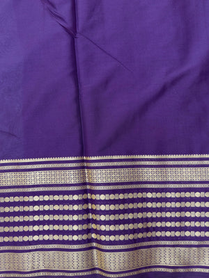 "Semi Mysore Silk Saree in a soft, breathable fabric with a smooth drape, perfect for daily wear. Subtle sheen and elegant design, ideal for both casual and formal occasions."