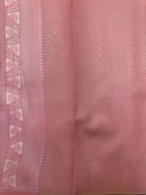 "Luxury Semi Silk Kanjivaram Saree with Intricate Weave and Zari Work, Perfect for Weddings, Festivals, and Parties, Showcasing Timeless Elegance."