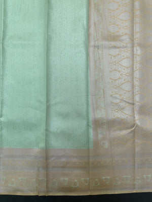 "Luxury Semi Silk Kanjivaram Saree with Intricate Weave and Zari Work, Perfect for Weddings, Festivals, and Parties, Showcasing Timeless Elegance."