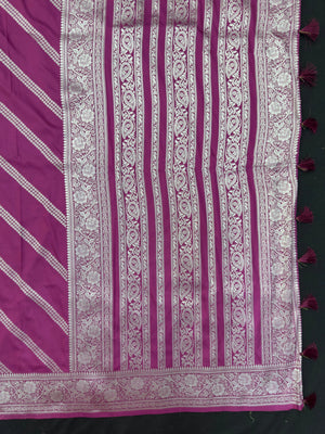 Woman in minimal semi silk saree – simple and graceful look for daily wear