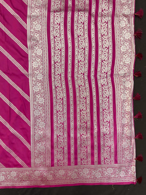 Woman in minimal semi silk saree – simple and graceful look for daily wear