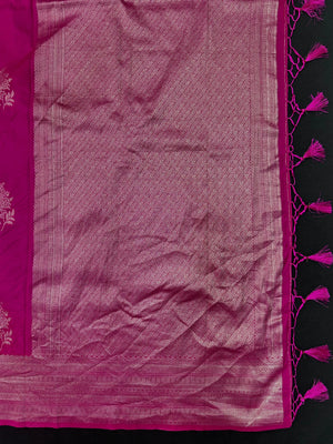 Woman draped in a Semi Silk Saree with soft shine and flowy texture – ideal for daily wear and small festive events.