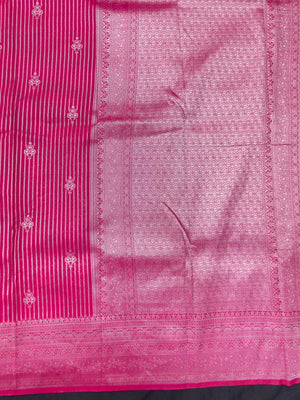 Woman in minimal semi silk saree – simple and graceful look for daily wear