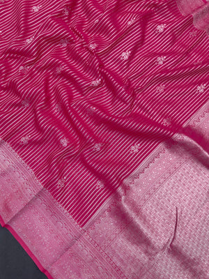 Woman in minimal semi silk saree – simple and graceful look for daily wear