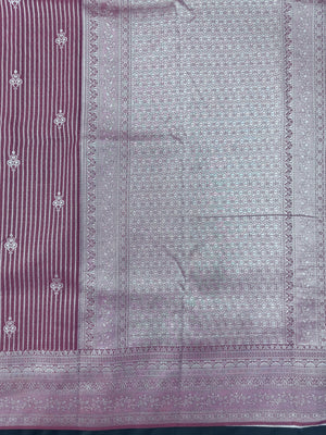 Woman in minimal semi silk saree – simple and graceful look for daily wear