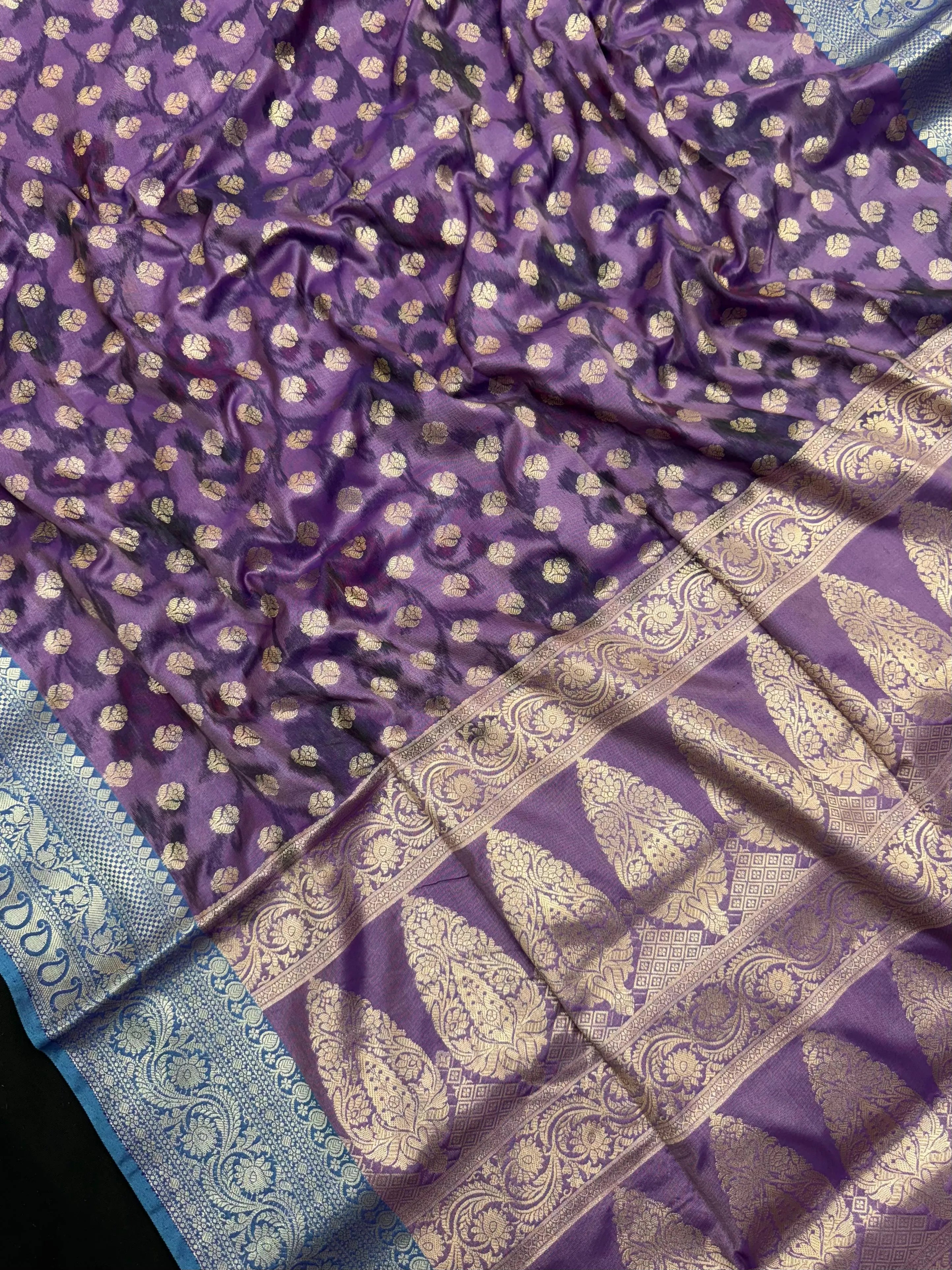 Woman wearing a Semi Silk Saree with lightweight fabric and soft sheen, ideal for weddings, festive occasions, and office wear.