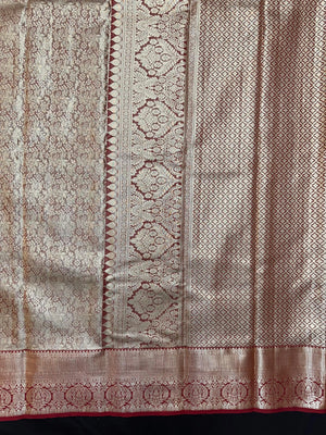 Woman wearing a Semi Silk Saree with lightweight fabric and subtle shine, ideal for weddings, festivals, and special events.