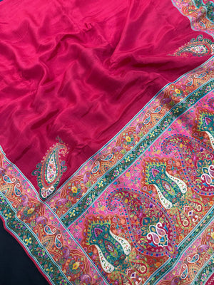 Woman wearing a Semi Silk Saree with lightweight fabric and classic appeal, ideal for weddings, festive occasions, and office wear.