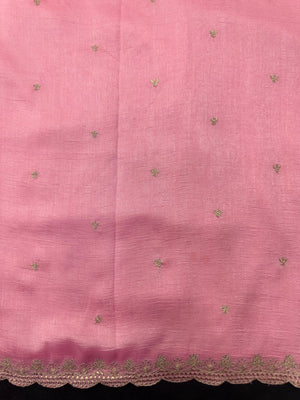 Woman in minimal semi silk saree – simple and graceful look for daily wear