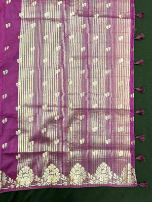 Woman wearing a Semi Silk Saree with lightweight drape and subtle shine, perfect for office, family gatherings, and festive occasions.