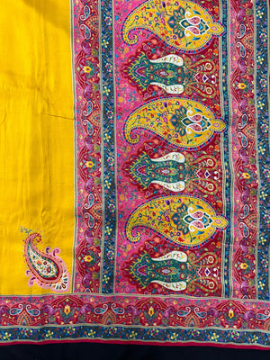 Woman wearing a Semi Silk Saree with lightweight fabric and classic appeal, ideal for weddings, festive occasions, and office wear.