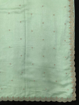 Woman in minimal semi silk saree – simple and graceful look for daily wear