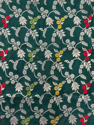 Woman wearing a Semi Silk Saree with lightweight drape and subtle shine, perfect for office, family gatherings, and festive occasions.