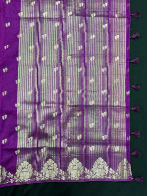 Woman wearing a Semi Silk Saree with lightweight drape and subtle shine, perfect for office, family gatherings, and festive occasions.