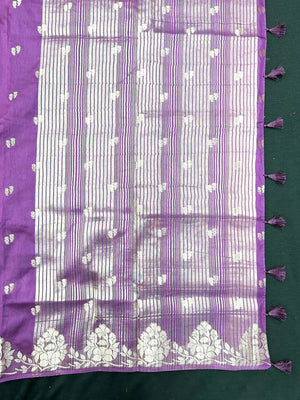 Woman wearing a Semi Silk Saree with lightweight drape and subtle shine, perfect for office, family gatherings, and festive occasions.