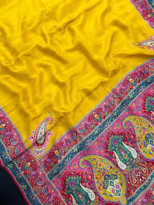 Woman wearing a Semi Silk Saree with lightweight fabric and classic appeal, ideal for weddings, festive occasions, and office wear.