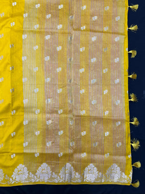 Woman wearing a Semi Silk Saree with lightweight drape and subtle shine, perfect for office, family gatherings, and festive occasions.