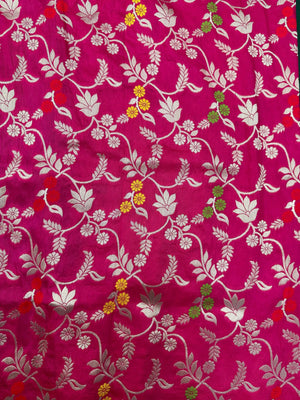 Woman wearing a Semi Silk Saree with lightweight drape and subtle shine, perfect for office, family gatherings, and festive occasions.